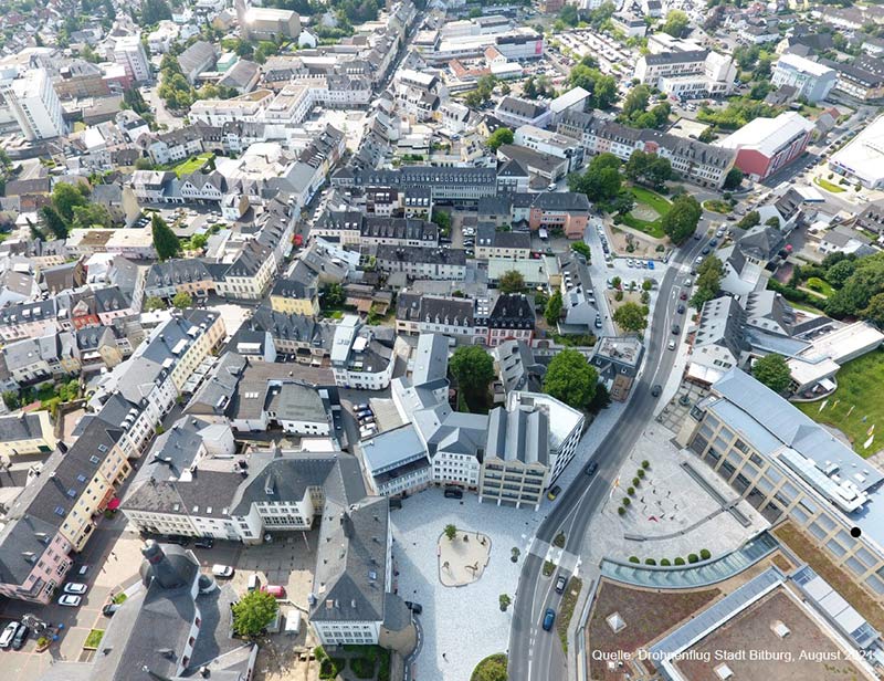 Luftbild der Innenstadt Bitburg